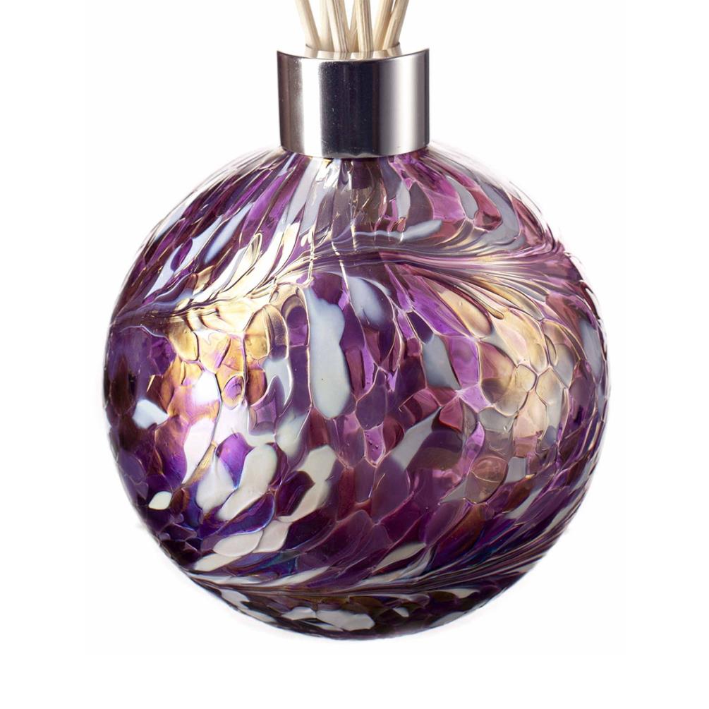 Amelia Art Glass Violet & White Sphere Reed Diffuser Extra Image 1